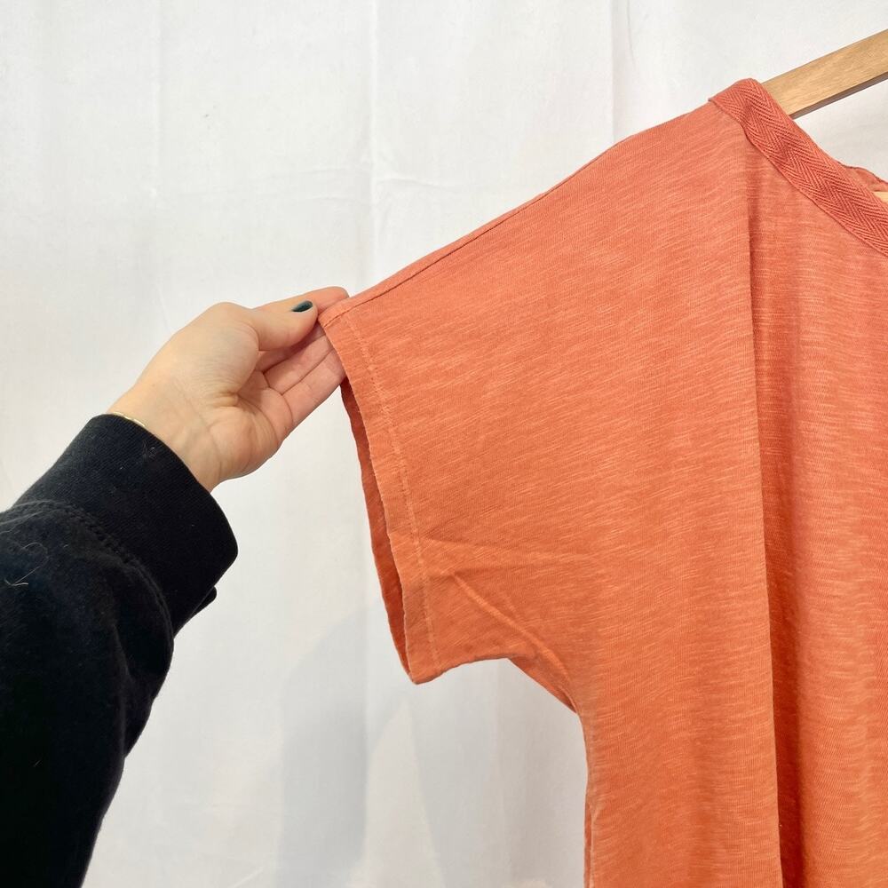 XCVI Exelda Tee Dolman Short Sleeve Top Slub Cotton Modal Orange Size L - Picture 5 of 8